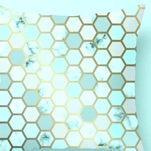 Geometric Modern Marble Patterned Pillow Cover